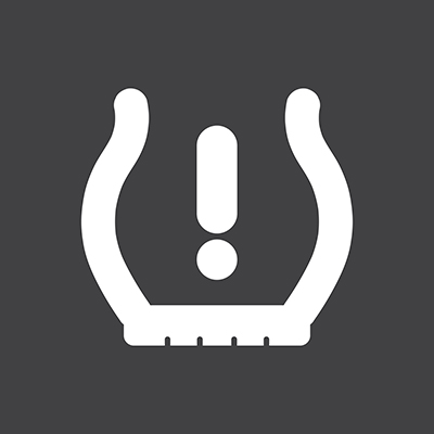 The Tire Pressure Monitoring System (TPMS) icon indicates your tires need to be inflated and/or checked.
